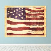 Verouderde vlag met pleister van lucianenhout canvas afdruk (Insitu (Houten vloer))