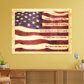 Verouderde vlag met pleister van lucianenhout canvas afdruk (Insitu (Woonkamer))