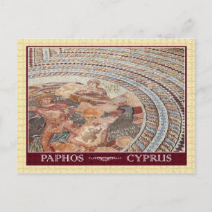 Verouderde vloermozaïek in Paphos, Cyprus Briefkaart