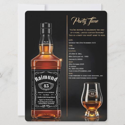Verouderde Whiskey Fles Custom Verjaardag Kaart (Voorkant)
