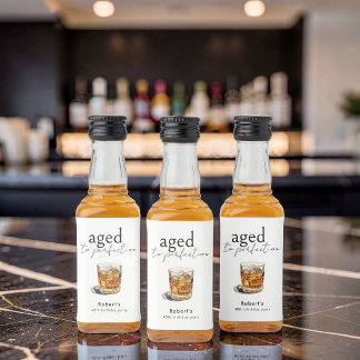 Verouderde Whiskey Verjaardagsfeest Boog Likeurfles Etiket