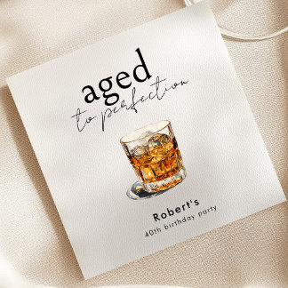 Verouderde Whiskey Verjaardagsfeest Boog Servet