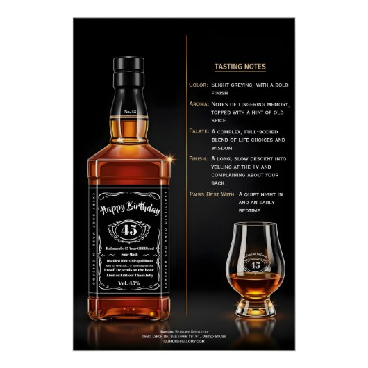 Verouderde Whiskeyfles Aangepaste Verjaardag Perfect Poster (Voorkant)