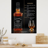 Verouderde Whiskeyfles Aangepaste Verjaardag Poster (Keuken)