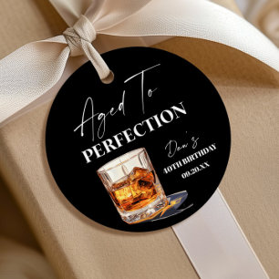 Verouderde Whisky Glas Verjaardagsfeestje Tot In D Bedankjes Labels