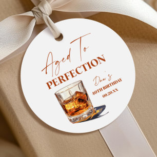 Verouderde Whisky Glas Verjaardagsfeestje Tot In D Bedankjes Labels