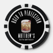 Verouderde Whisky Verjaardag Poker Chips (Voorkant)