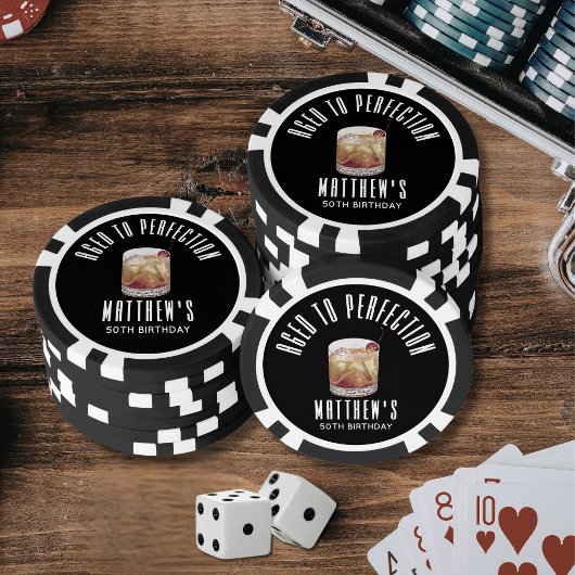 Verouderde Whisky Verjaardag Poker Chips
