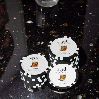 Verouderde Whisky Verjaardagsfeest Boog Poker Chips