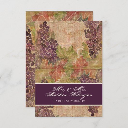 Verouderde Wijngaard Tafelnummer Stoelen Rangschik (Voorkant / Achterkant)