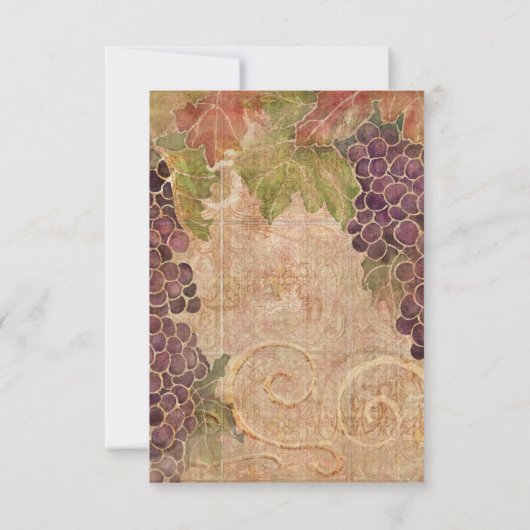 Verouderde Wijngaard Trouwtafel Nummer Zitplaats Kaart (Achterkant)