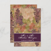 Verouderde Wijngaard Wijnstok Trouwtafel Nummer Zi Kaart (Voorkant / Achterkant)