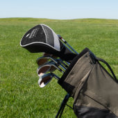 verouderde zwarte & witte golfafdekking met golfer golfheadcover (Insitu)