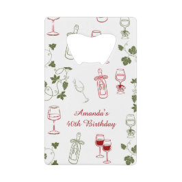 Verouderen als een Fijne Wijn Creditkaart Flessenopener