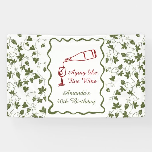 Verouderen Als Fijne Wijn Spandoek (Horizontaal)