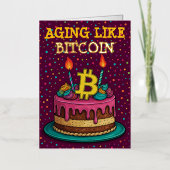 Veroudering als Bitcoin Funny Crypto Verjaardag Ka Folie Wenskaart (Voorkant)