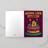 Veroudering als Bitcoin Funny Crypto Verjaardag Ka Folie Wenskaart (Buiten Laag)