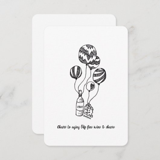 Veroudering als fijne wijn - platte Kaart op de ge (Voorkant / Achterkant)