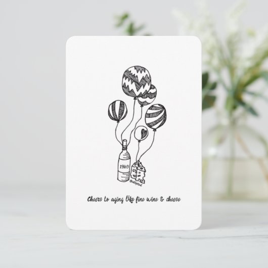 Veroudering als fijne wijn - platte Kaart op de ge (Staand voorkant)