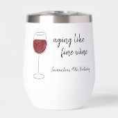 Veroudering als fijne wijn rode wijn glas verjaard (Voorkant)