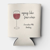 Veroudering als fijne wijn rode wijn glas verjaard blikjeskoeler (Voorkant)