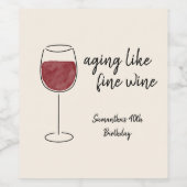 Veroudering als fijne wijn rode wijn glas verjaard etiket (Enkel label)