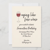 Veroudering als fijne wijn rode wijn glas verjaard kaart (Voorkant)