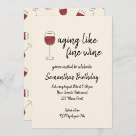 Veroudering als fijne wijn rode wijn glas verjaard kaart