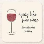 Veroudering als fijne wijn rode wijn glas verjaard kartonnen onderzetters (Voorkant)