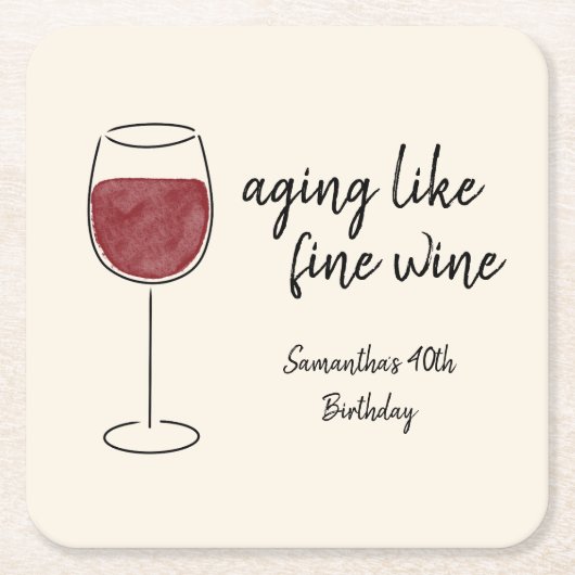 Veroudering als fijne wijn rode wijn glas verjaard kartonnen onderzetters (Voorkant)