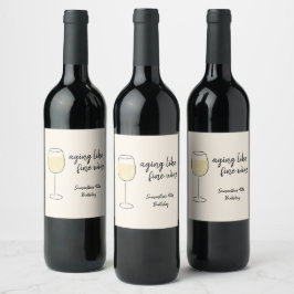 Veroudering als fijne wijn witte wijn glas verjaar etiket