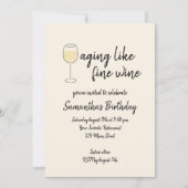 Veroudering als fijne wijn witte wijn glas verjaar kaart (Voorkant)