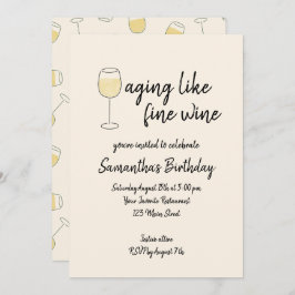 Veroudering als fijne wijn witte wijn glas verjaar kaart