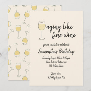 Veroudering als fijne wijn witte wijn glas verjaar kaart
