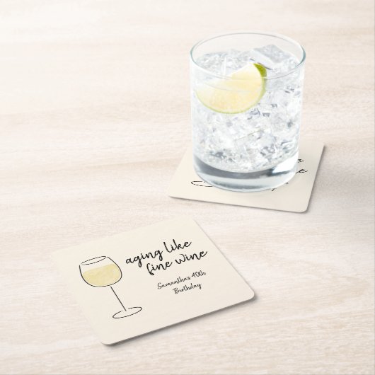 Veroudering als fijne wijn witte wijn glas verjaar kartonnen onderzetters (Insitu)