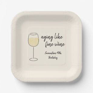 Veroudering als fijne wijn witte wijn glas verjaar papieren bordje