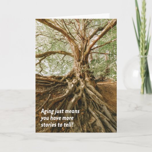 Veroudering betekent verhalen om inspirerend verja kaart (Voorkant)