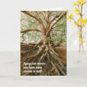 Veroudering betekent verhalen om inspirerend verja kaart (Gele Bloem)