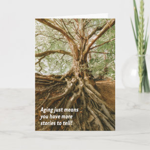 Veroudering betekent verhalen om inspirerend verja kaart