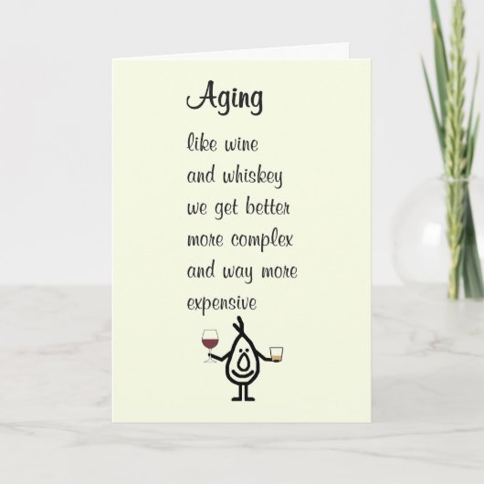 Veroudering Een grappig Gelukkig Verjaardagsgedich Kaart (Voorkant)