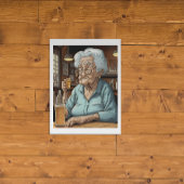 Veroudering Humor |l Oude Dame Drink Bier en Shot Poster
