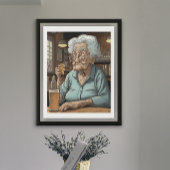 Veroudering Humor |l Oude Dame Drink Bier en Shot Poster