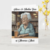 Veroudering Humor | Vergeetachtige oude dame Drink Kaart (Gele Bloem)