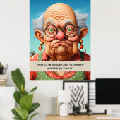 Veroudering in omgekeerde mijlpaal Verjaardag Poster (Thuiskantoor)