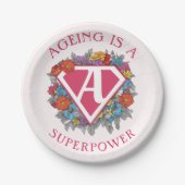 Veroudering is een grootmacht verjaardag papieren bordje (Voorkant)