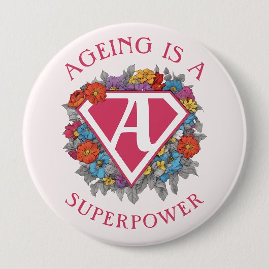 Veroudering is een grootmacht verjaardag ronde button 4,0 cm (Voorkant)