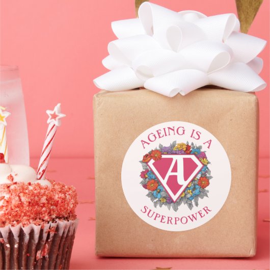 Veroudering is een grootmacht verjaardag ronde sticker (Feest)