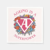 Veroudering is een grootmacht verjaardag servet (Voorkant)