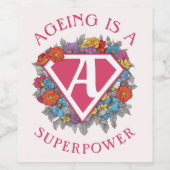 Veroudering is een grootmacht verjaardag wijn etiket (Enkel label)