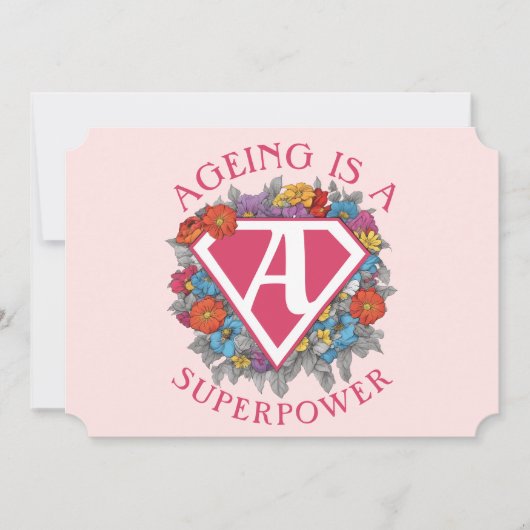 Veroudering is een superkracht verjaardag kaart (Voorkant)